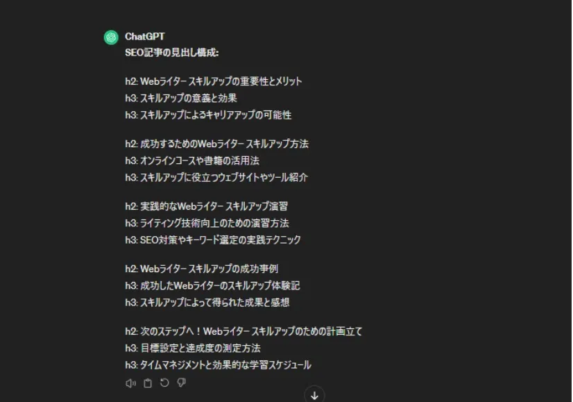 ChatGPTが出力した構成